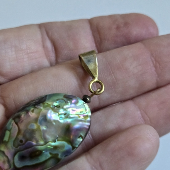 Abalone Shell Pendant Puffed Oval Jewelry - Picture 8 of 13